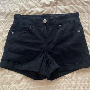 Black Aeropostale High Rise Midi Jean Shorts